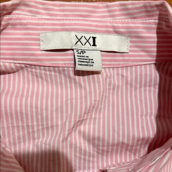 Forever 21 Pink and White Striped Shirt - Picture 2 of 6